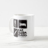 Eat Sleep Blades - zwart Koffiemok (Voorkant links)