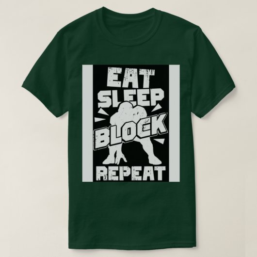 Eat Sleep Block Reputeren offensief Lineman Gift T-shirt (Design voorkant)