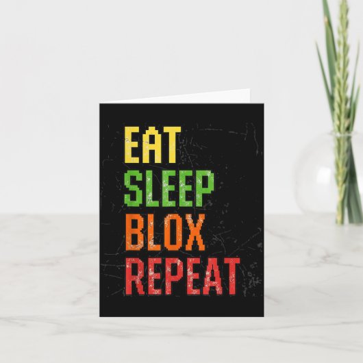 Eat Sleep Blox Repeat, Blox Gaming, Funny Blox Cos Kaart (Voorkant)