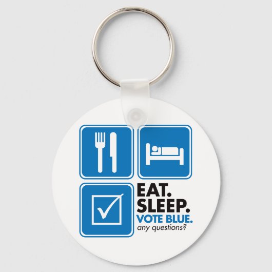 Eat Sleep Blue Sleutelhanger (Voorkant)