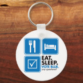 Eat Sleep Blue Sleutelhanger (Voorkant)