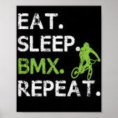 Eat Sleep BMX Freestyle Cycling Sarcasm Poster (Voorkant)