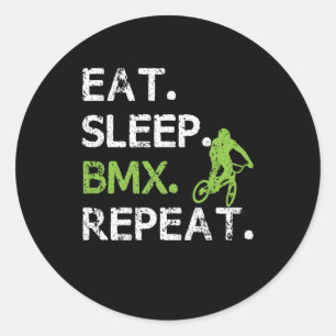 Eat Sleep BMX Freestyle Cycling Sarcasm Ronde Sticker