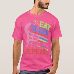 Eat Sleep BMX Herhaal Grappige BMX Rider Fietsmoto T-shirt