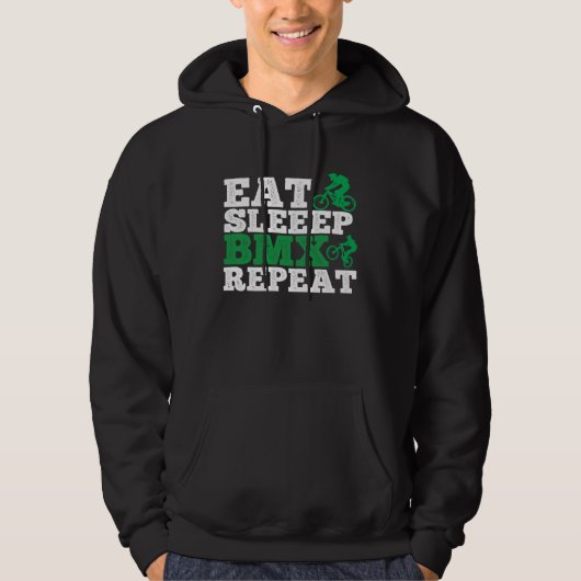 Eat Sleep Bmx Repeat  Bmx Rider Hoodie (Voorkant)