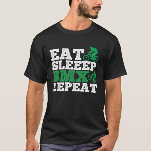 Eat Sleep Bmx Repeat  Bmx Rider T-shirt (Voorkant)