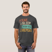 Eat Sleep Board Games Repeat  T-shirt (Voorkant volledig)