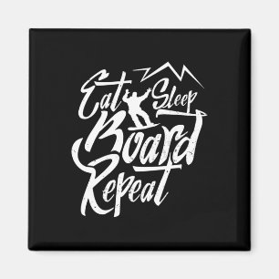 Eat Sleep Board Herhaal Snowboarder Snowboarder Sn Magneet