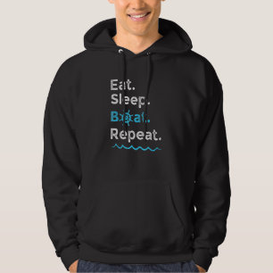Eat Sleep Boat Repo Lake Ocean Boating Vissen S Hoodie