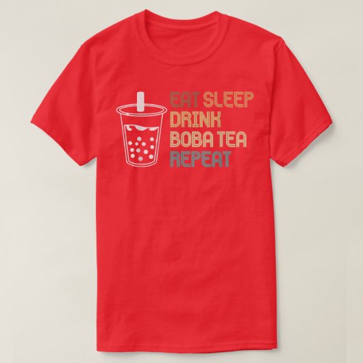 Eat Sleep Boba Tea Herhaal Bubble Tea 875 T-shirt (Design voorkant)