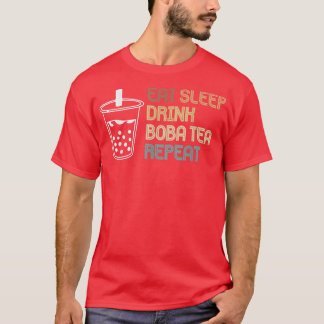 Eat Sleep Boba Tea Herhaal Bubble Tea 875 T-shirt