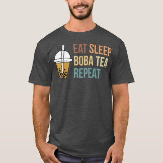 Eat Sleep Boba Tea Herhaal Bubble Tea 879 T-shirt