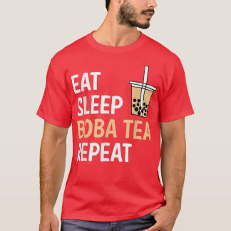 Eat Sleep Boba Tea Herhaal Bubble Tea T-shirt