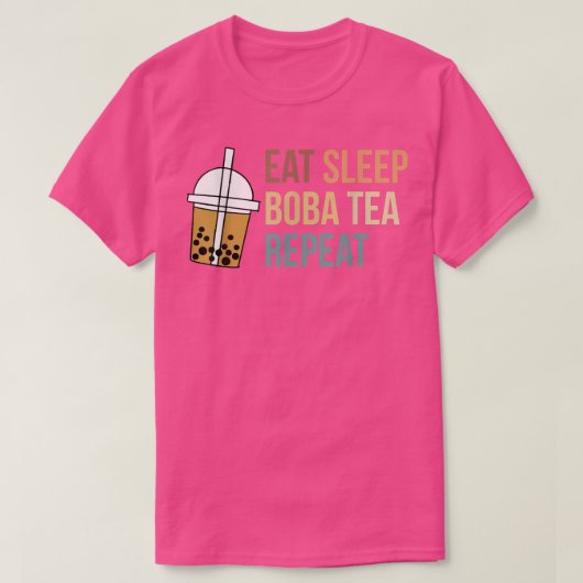 Eat Sleep Boba Tea Repat Bubble Tea876 T-shirt (Design voorkant)