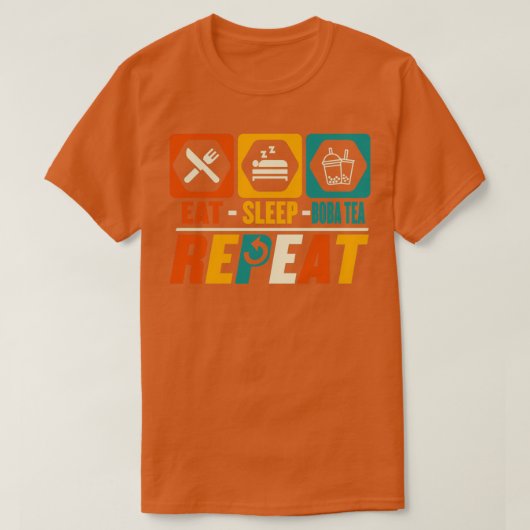 Eat Sleep Boba Tea Repeteren Funny Boba Bubble Tea T-shirt (Design voorkant)