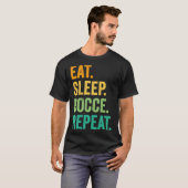 Eat Sleep Bocce Repo Bocce Ball Retro T-shirt (Voorkant volledig)
