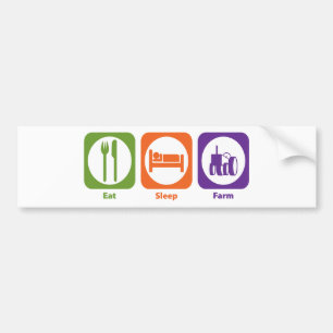 Eat Sleep Boerderij Bumpersticker