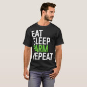 Eat Sleep Boerderij Herhaal boerencadeau T-shirt (Voorkant volledig)