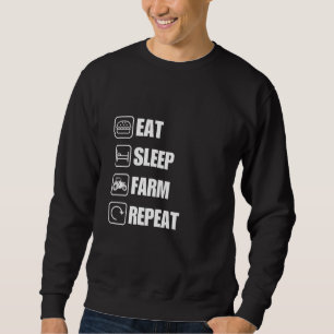 Eat Sleep Boerderij Herhaal Funny Farmer Trui