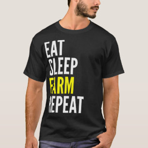 Eat Sleep Boerderij Herhaal Funny T Shirt