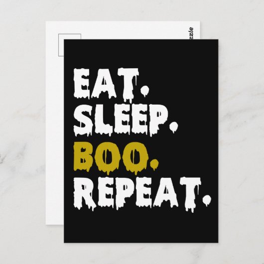 Eat Sleep Boo Repeat - Funny Halloween 2022 Briefkaart (Voorkant / Achterkant)