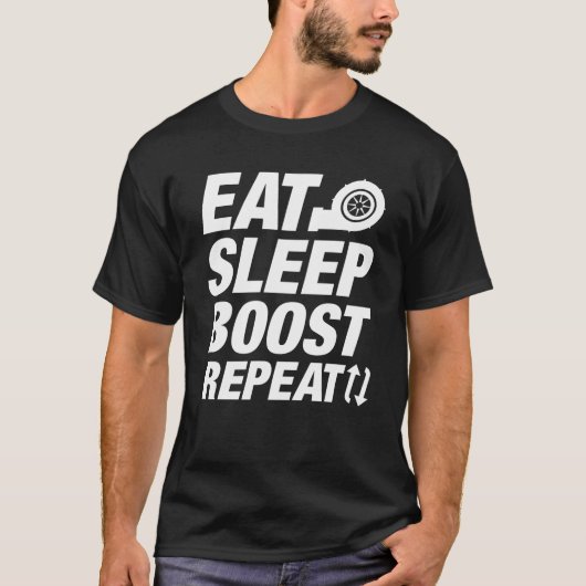 Eat Sleep Boost Herhalen T-shirt (Voorkant)