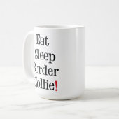 Eat Sleep Border Collie Mok (Voorkant links)