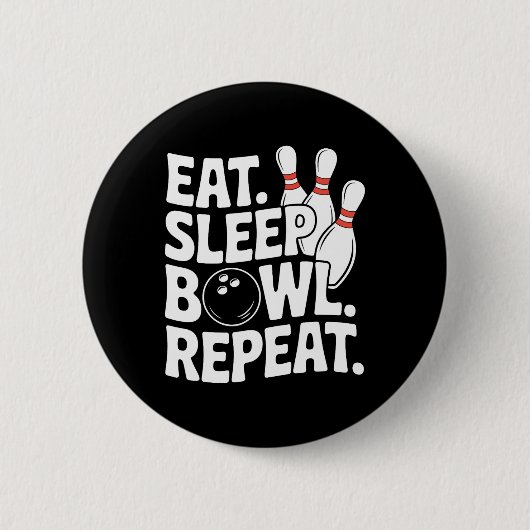 Eat Sleep Bowl Herhaal 1 Ronde Button 5,7 Cm (Voorkant)