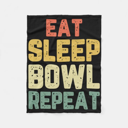 Eat Sleep Bowl Herhaal Bowling Bowler Fleece Deken (Voorkant)