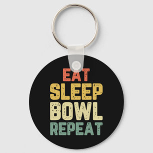 Eat Sleep Bowl Herhaal Bowling Bowler Sleutelhanger
