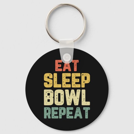 Eat Sleep Bowl Herhaal Bowling Bowler  Sleutelhanger (Voorkant)