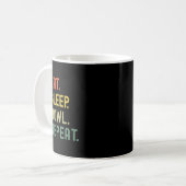 Eat Sleep Bowl Herhaal Grappige Bowling Bowler Koffiemok (Voorkant links)
