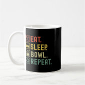 Eat Sleep Bowl Herhaal Grappige Bowling Bowler Koffiemok (Links)