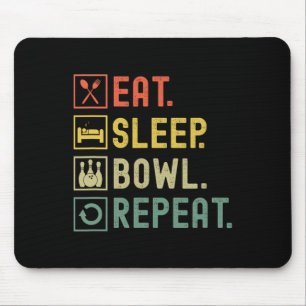 Eat Sleep Bowl Herhaal Grappige Bowling Bowler Muismat