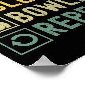 Eat Sleep Bowl Herhaal Grappige Bowling Bowler Poster (Hoek)