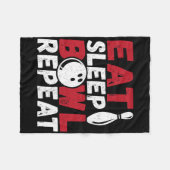 Eat Sleep Bowl Herhalen Fleece Deken (Voorkant (Horizontaal))