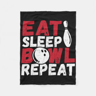 Eat Sleep Bowl Herhalen Fleece Deken