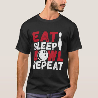 Eat Sleep Bowl Herhalen T-shirt