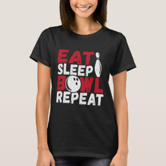 Eat Sleep Bowl Herhalen T-shirt