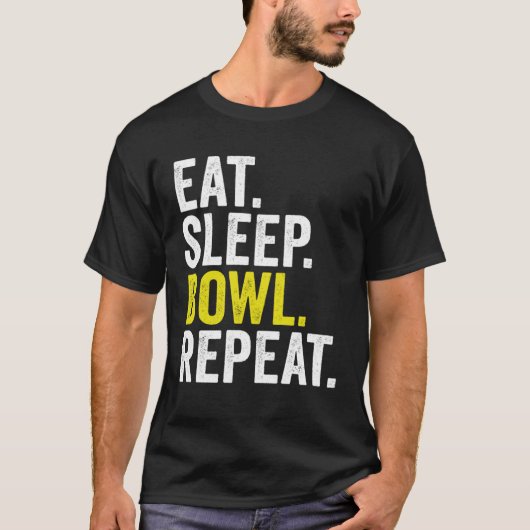 Eat Sleep Bowl Repeat Cricket Bowling T-shirt (Voorkant)