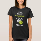 Eat Sleep Bowling Bowling T-shirt (Voorkant)