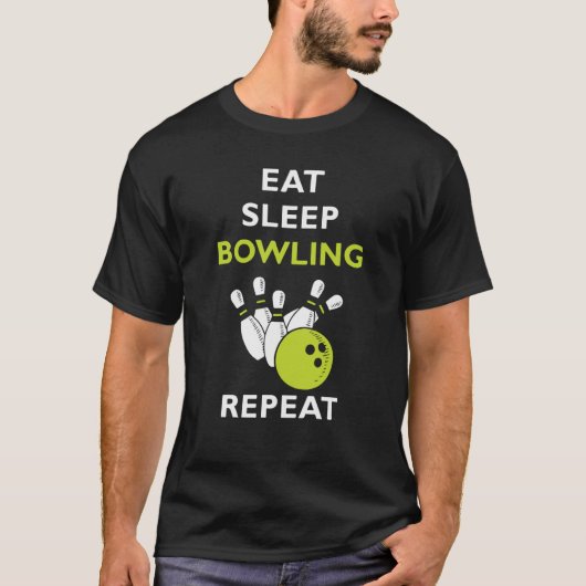 Eat Sleep Bowling Bowling T-shirt (Voorkant)