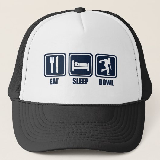 Eat Sleep Bowling Herhalen Trucker Pet (Voorkant)