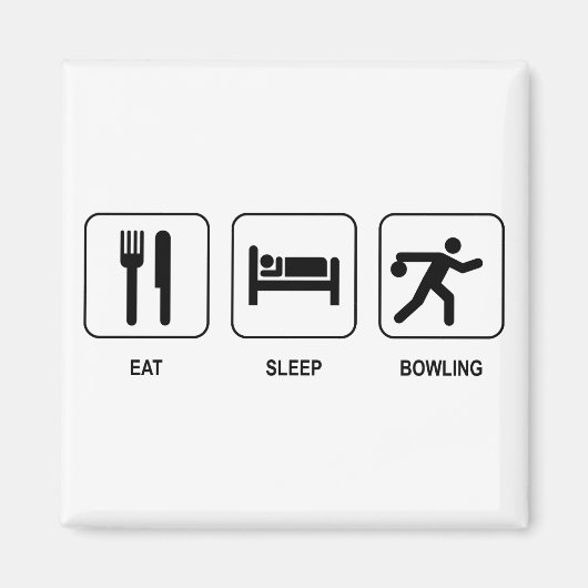 Eat Sleep Bowling Magnet (Voorkant)