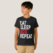 Eat Sleep Box Herhaal Boxing T-shirt (Voorkant volledig)