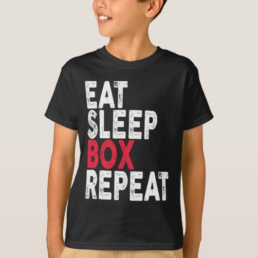 Eat Sleep Box Herhaal Boxing T-shirt (Voorkant)
