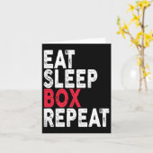 Eat Sleep Box Herhaal Boxing T-shirt Kaart (Gele Bloem)