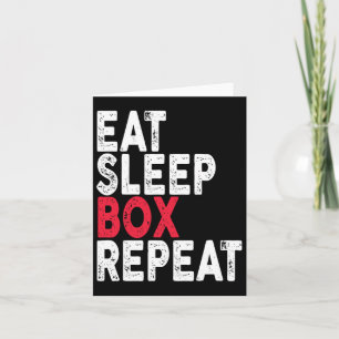 Eat Sleep Box Herhaal Boxing T-shirt Kaart