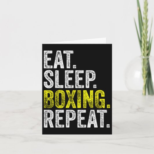 Eat Sleep Boxer Herhaal Boxer Fighter Wor Kaart (Voorkant)