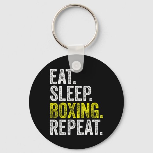 Eat Sleep Boxer Herhaal Boxer Fighter Wor Sleutelhanger (Voorkant)